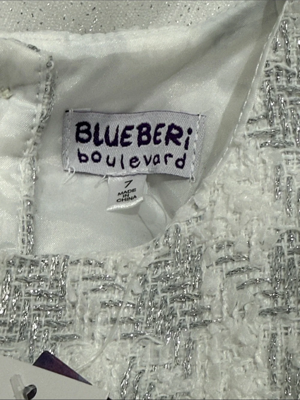 Blueberi Boulevard Little & Big Kid Girls Plaid 2-pc. Dress Set in white size 7